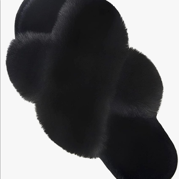 NWT Women's Cross Band Slippers Soft Plush Furry, SIZES 7-8, 9-10, MULTI COLORS - Picture 3 of 4